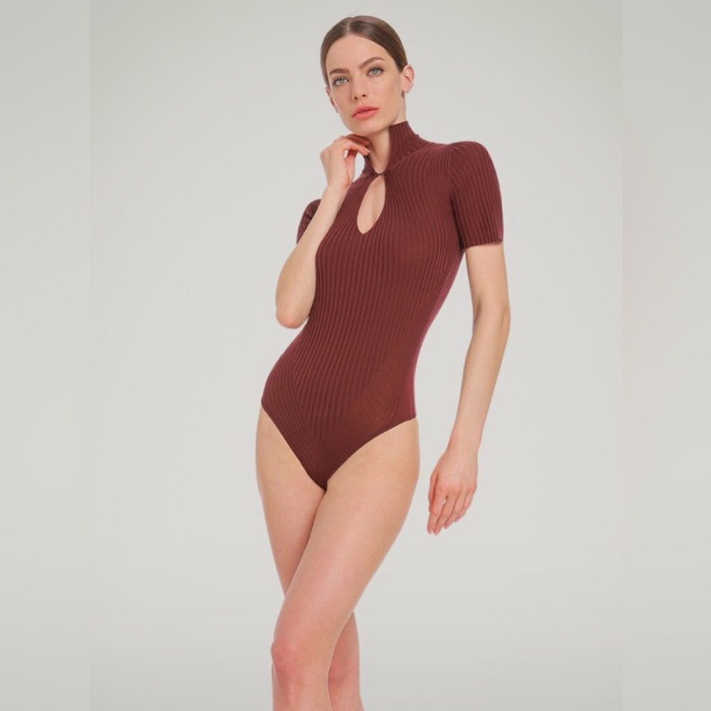Wolford NWT Merino Rib String Bodysuit - Port Royal size XS